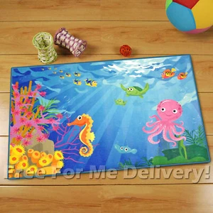 WHIZZ KIDS VIVID UNDER THE SEA FUN FLOOR RUG 80x120cm **FREE DELIVERY** - Picture 1 of 5