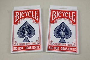 New Bicycle Big Box Jumbo Giant RED Playing Cards 2 Decks NEW B1925-7470A NEW - Picture 1 of 10