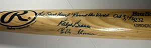 Ralph Branca / Bobby Thomson Signed "Shot Heard 'Round the World" Bat JSA COA - Picture 1 of 4