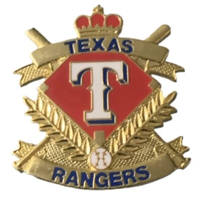 Vintage 1994 MLB Texas Rangers Logo Crown Gold Tone Souvenir Pin - Image 1 of 2