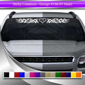 166-01 HEART Decal Sticker Windshield Window Vinyl Banner Graphic Tribal Heart - Picture 1 of 8