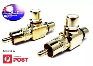 From OZ Quality 2PC RCA Splitter Male Female Plug Socket Audio Adapter Connector - Picture 1 of 6