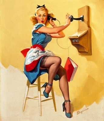 NEW Gil Elvgren Vintage Model Pin Up Girl Poster Art Print Canvas Free Shipping - Image 1 of 4