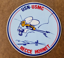 Vtg 1980's US NAVY USMC RECCE HORNET Decal - 4"