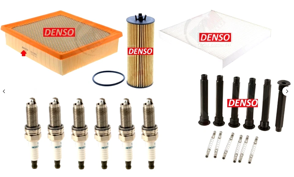 Kit de ajuste DENSO com botas de bobina para 2011-2013 Dodge Durango e Grand Cherokee V6 - Imagem 1 de 1