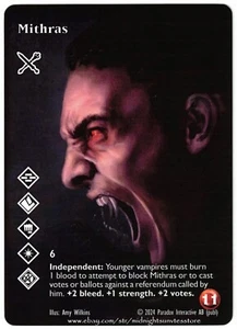 Mithras Ventrue Full Art League Promo V:TES VTES Vampire CCG - Foto 1 di 1