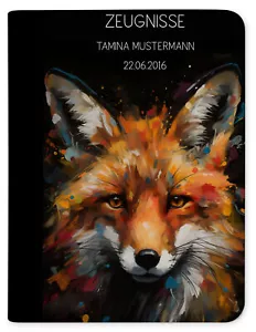 Zeugnismappe Zeugnis Ordner mit Name personalisiert A4 Fuchs dark - Bild 1 von 13