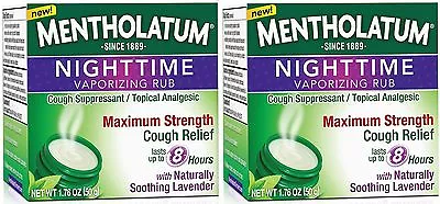 Mentholatum Vapor Rub NIGHTTIME  Cough Relief w/ Lavender, 1.76oz ( 2 pack ) / - Image 1 of 3