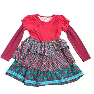 Matilda Jane Jolly Holiday Dress Girl’s 6 Red Green Christmas Plaid - Picture 1 of 7
