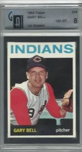 1964 Topps Baseballkarte #234 Gary Bell, Cleveland Indians bewertet GAI 8 - Bild 1 von 1