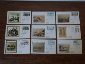 9x MONACO FDC ENVELOPPES PREMIER JOUR 1977 LA CARRIERE DU NAVIGATEUR soie - Picture 1 of 1
