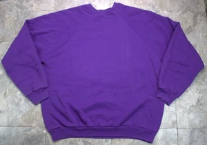 Vintage Tultex Sweatshirt Mens XL Purple Blank Crewneck Pullover 90s USA - Picture 1 of 7