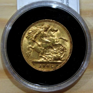 🔥Gold Half Sovereign British 22k Avg Circ King Edward VII 1902 - Picture 1 of 2