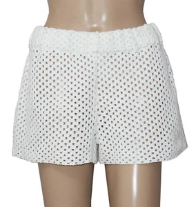 Free People Cabana Fauxchet Shorts FP Beach Elastic Waistband Pull On White M - Picture 1 of 5