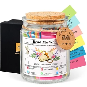 Christian Gifts for Women Bible Verse Jar 90 Color Coded Bible Verses in a Jar - Picture 1 of 7