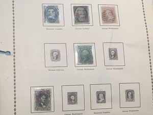 1861 - 1866 5 rare stamps , 2c BLACK JACKSON, BLUE FRANKLIN, WASH 3 ,10 ABE 15 - Picture 1 of 11