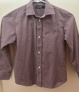 Boys' Chaps Long Sleeve Red/White/Blue Plaid Button Down Shirt Size 7 - Picture 1 of 6