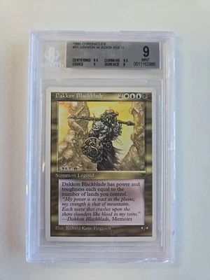 1995 MTG Magic The Gathering Chronicles Dakkon Blackblade Becket 9 Graded - Image 1 of 2