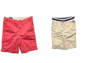 GAP KIDS size XXL (14) Boys Pull On Elastic Waist Khaki Shorts Lot Of 2 - Picture 1 of 6
