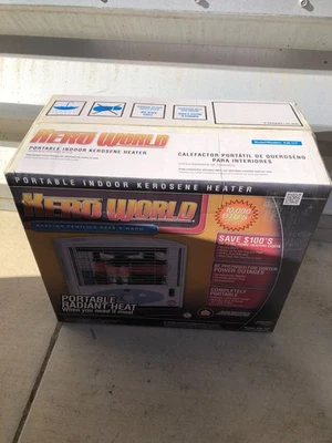 Aquecedor de pavio de querosene estilo radiante Kero-World KW11F 10.000 BTU 450 pés quadrados - Imagem 1 de 4