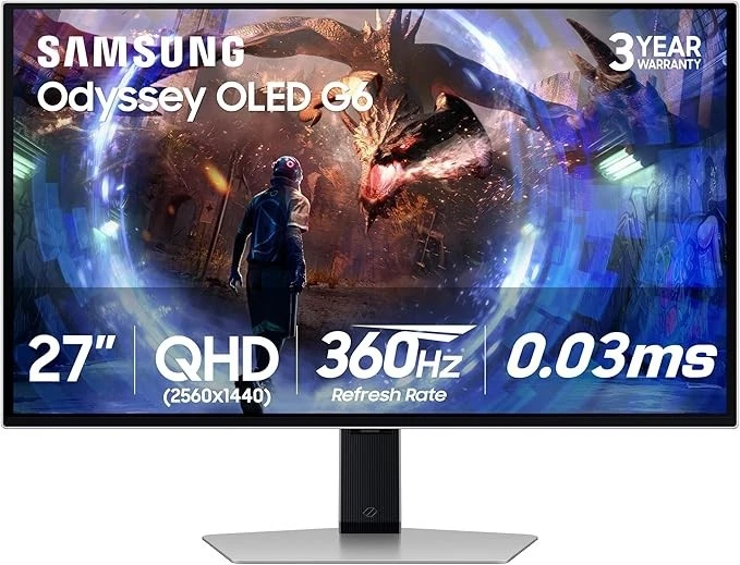 Samsung LS27DG602SNXZA 27" Odyssey OLED G6 (G60SD) QHD 360Hz 0.03ms FreeSync - Image 1 of 3