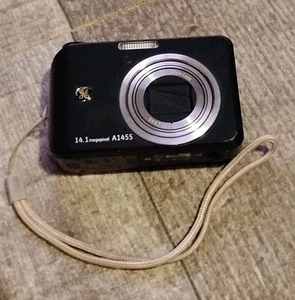 GE General Imaging Black A1455 14.1 Megapixel 5X Zoom Camera W Case + Sd Tested - Picture 1 of 11