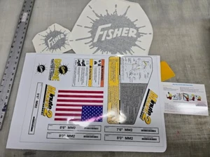 Kit de 2 calcomanías quitanieves Fisher Minute Mount para hojas SD LD RD HT HD MM2 NUEVO - Imagen 1 de 3