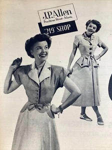 Atlanta GA Print Ad 1949 AJC J.P. Allen "219" Shop Peachtree Damenmode Kleid - Bild 1 von 8