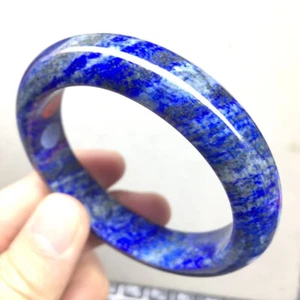Inner Diameter 58mm Natural Lapis Lazuli Gemstone Crystal Bangle Bracelet AAA - Picture 1 of 3