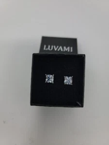 Luvami Ohrstecker Kubik Zirkonia Quadrat mit normaler Rückseite - Bild 1 von 14
