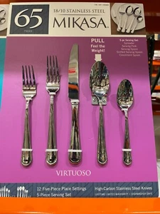 Mikasa Virtuoso 65-piece Flatware Set Service for 12 18/10 Stainless Steel Silve - Picture 1 of 8