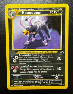Pokemon Card Houndoom Rare 23/75 Neo Discovery ITA Card Italian Excellent - Image 1 of 4