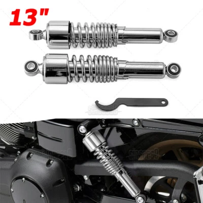 Amortiguadores traseros ajustables cromados 13" para Harley Sportster 883 Iron 2009-2022 Xl883N Foto 1 de 4