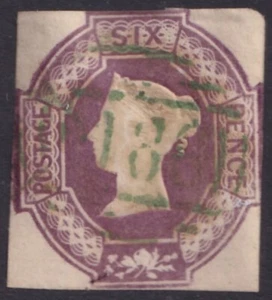 1854 6d Cucchiaio Dublino Viola In rilievo SG60 Scarso Blu-Verde DUBLINO In perfette condizioni Cat. £1.000,00 - Foto 1 di 1