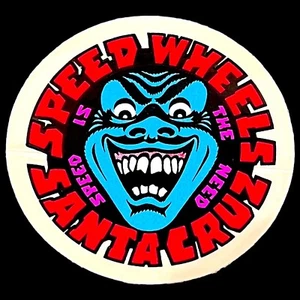 Vintage 1980’s Speed Is The Need Speed Wheels Santa Cruz Skateboarding Sticker - Bild 1 von 4
