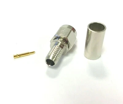 10PCS SMA Type Male Crimp Teflon Insulation Nickel Plated Gold Pin  - Image 1 of 4
