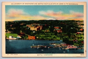 Seattle Washington University of Washington Seattle Yacht Club Mt Baker Postkarte - Bild 1 von 2