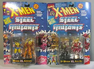 Marvel ToyBiz X-Men Steel Mutants figurine metallo pressofuso 1994 lotto di 2 nuove imballate - Foto 1 di 11