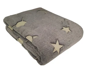 Leuchtende Kuscheldecke Decke Sterne Sternenhimmel Fleecedecke Kinderdecke Weich - Bild 1 von 7