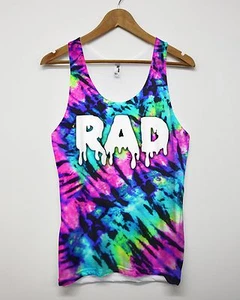 Rad Festival All Over Print Vest Acid Retro 80s 90s Slime Funky Summer Tank Men - Picture 1 of 1