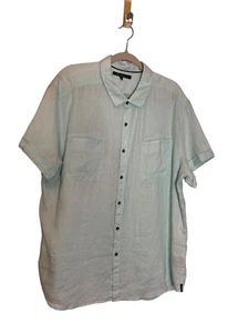 Kenneth Cole Shirt Mens XXL Button Up Short Sleeve 100% Linen - Picture 1 of 13