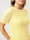 RRP £20 Dorothy perkins yellow scoop back half sleeve lace lined top size 16 B6