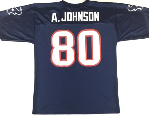 Houston Texans Mens Jersey Andre Johnson #80 NFL Team Football Navy Blue Size M Cover