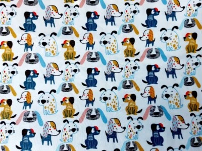 Meterware, ab 0,5 m: GOTS  French Terry, geraut, "DOGS" 150 cm breit (€12,00/qm) - Bild 1 von 4