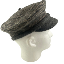 Scala Collezione Flat Cap Stretch Newsboy Hat 100% Felted Wool One Size Grey