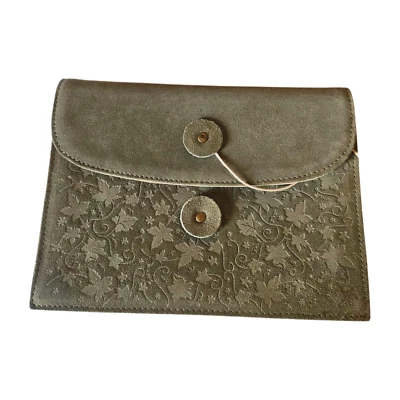 Bolso Clutch VINTAGE TERCIOPELO/VELOUR (Verde) Hojas Bordadas PEQUEÑO Organizador Foto 1 de 4