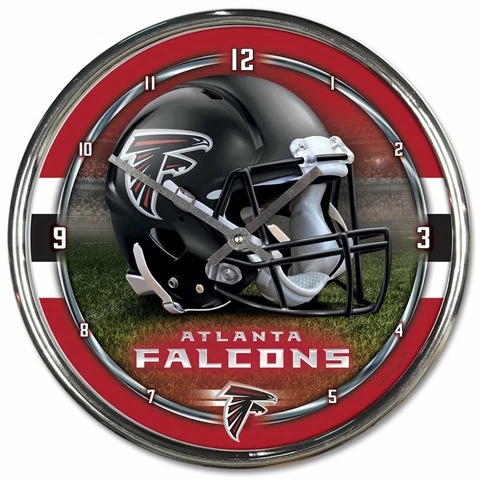 Atlanta Falcons 12 Inch CHROME Clock by Wincraft - Perfect for Man Cave Cover