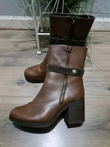 Coach & Four Berina Bootie braun Leder Damengröße 7,5 M hergestellt in Italien - Bild 1 von 9