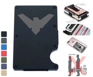 Nightwing RFID Blocking Slim Metal Wallet Money Clip Metal Credit Card Holder - Picture 1 of 19