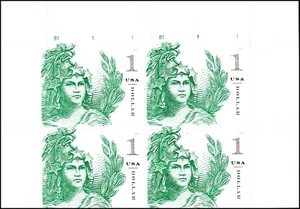 US 5295 Statue of Freedom One Dollar Emerald Green $1 plate block MNH 2018 - Picture 1 of 1